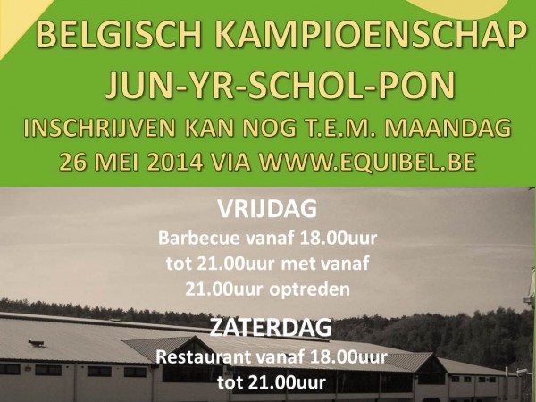 Jumping: De Warre ontvangt BK pony's, scholieren, junioren en young riders!