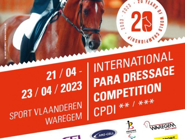 Clubs: Quadrille organiseert van 21/04 tem 23/04 een internationale Paradressuur wedstrijd ** en *** te Waregem