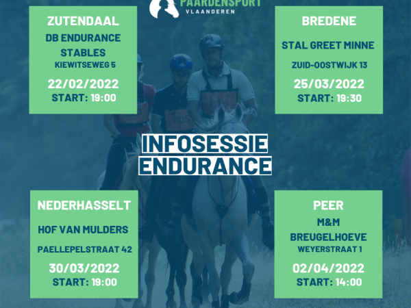 Endurance: Infosessies op meerdere locaties in Vlaanderen